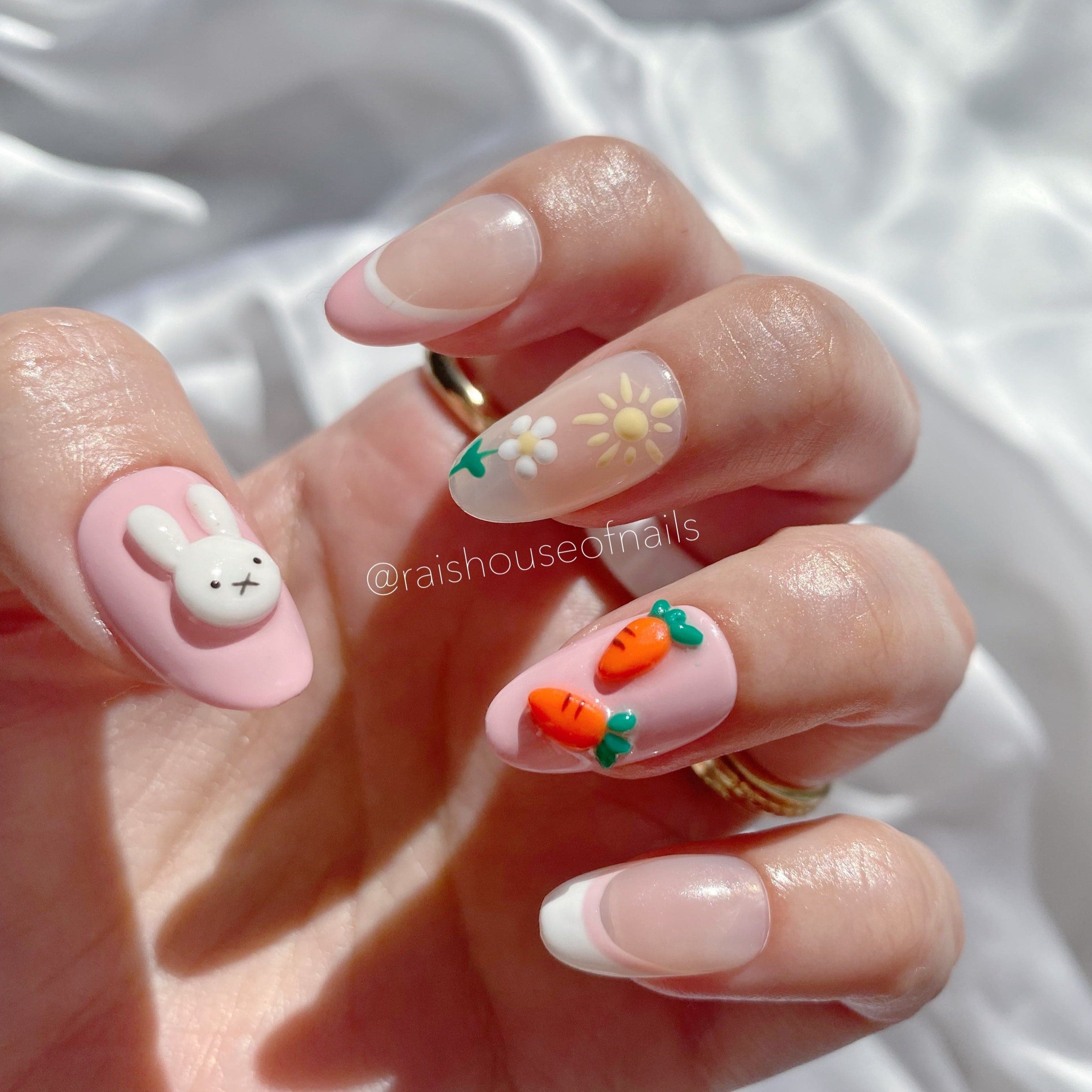 Nude Bunny hot Press On Nails