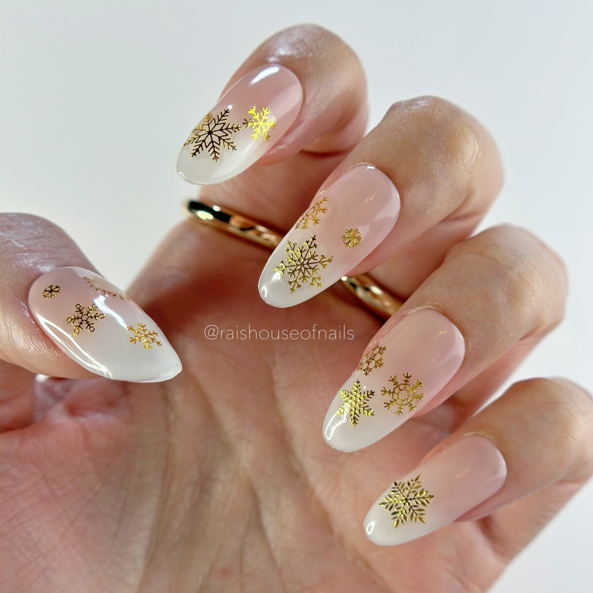 Gold Flakes Press on Nails Luxury Press on Nails Press on Nails