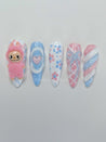 Fluffy Labubu Press on Nails