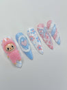 Fluffy Labubu Press on Nails