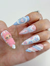 Fluffy Labubu Press on Nails