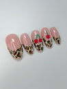 Leopard Print and Cherries Press on Nails