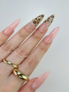 Leopard Print with Gold and Rhinestones Press on Nails