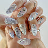 Silver Butterflies Press on Nails