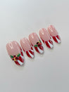 Glitter Candy Cane French Tips Press on Nails