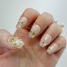 Gold Christmas Wreath Press on Nails