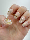Gold Christmas Wreath Press on Nails
