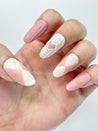 Pink Heart Sweater Press on Nails