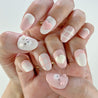 Pink and White Matte Bears Press on Nails