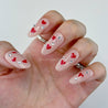 Red Hearts and Rhinestones Press on Nails