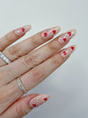 Red Hearts and Rhinestones Press on Nails