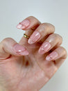 Pink Velvet French Tips Press on Nails
