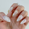 White and Gold Seashell Press on Nails