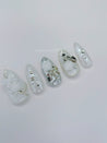 Lace, Roses and Silver Bows Press on Nails