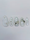 Lace, Roses and Silver Bows Press on Nails