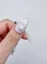 Lace, Roses and Silver Bows Press on Nails