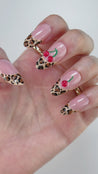 Leopard Print and Cherries Press on Nails