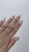 Roses with Gold Press on Nails
