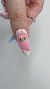 Fluffy Labubu Press on Nails