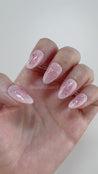 Pink Aura with Glitter Press on Nails