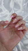 Pink with Gold Teddy Bear Press on Nails