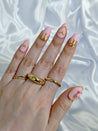 Pink with Gold Teddy Bear Press on Nails